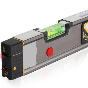 2-in-1 Laser Spirit Level, Magnetic Torpedo Level with LED Light, Alignment Point & Leveling Line