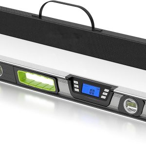 600mm/24-Inch Digital Level with LCD Display, Audible Alerts, IP54 Protection, Magnetic Angle Finder with Carrying Case
