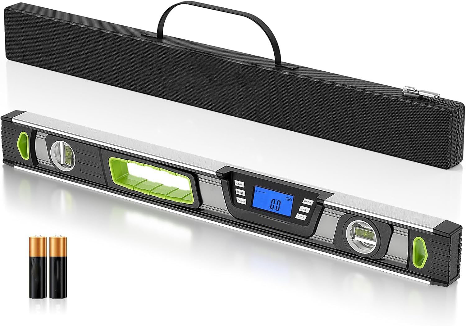 600mm/24-Inch Digital Level with LCD Display, Audible Alerts, IP54 Protection, Magnetic Angle Finder with Carrying Case