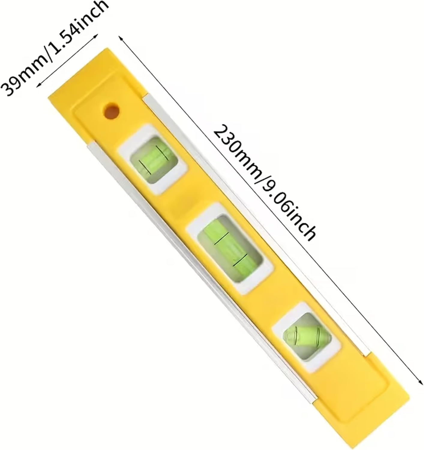 Magnetic Torpedo Level 9 Inch / 230mm, 3 Bubble Vials (45°/90°/180°), Shock-Resistant - Image 3