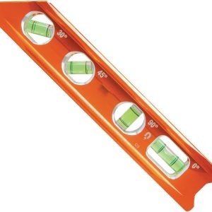 8-Inch Billet Magnetic Torpedo Level, 0/30/45/90 Degree Vials, V-Groove, Tapered Nose